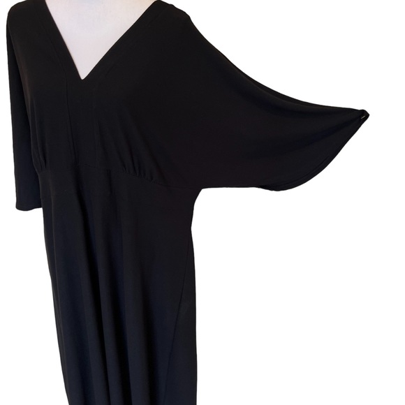 Avenue Maxi Dress Dolman Sleeves Plus Size 22 24 Soft by Avenue Washable Black - Picture 5 of 7